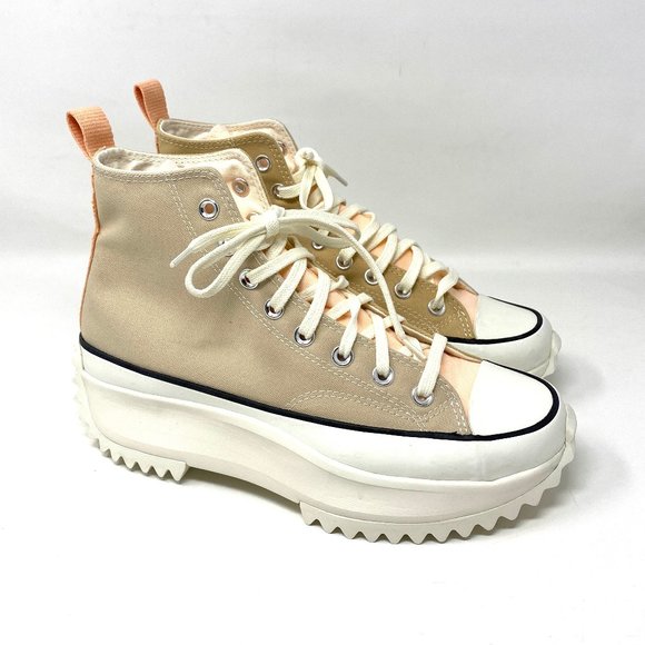 Converse RUN STAR HIKE HI Farro Sesame Crimson Tint Sneaker Women's Size 171121C - Picture 4 of 10